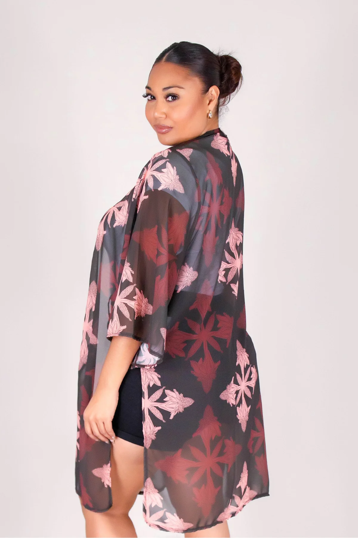 TORCH GINGER QUILT CHIFFON CARDIGAN - Image 3