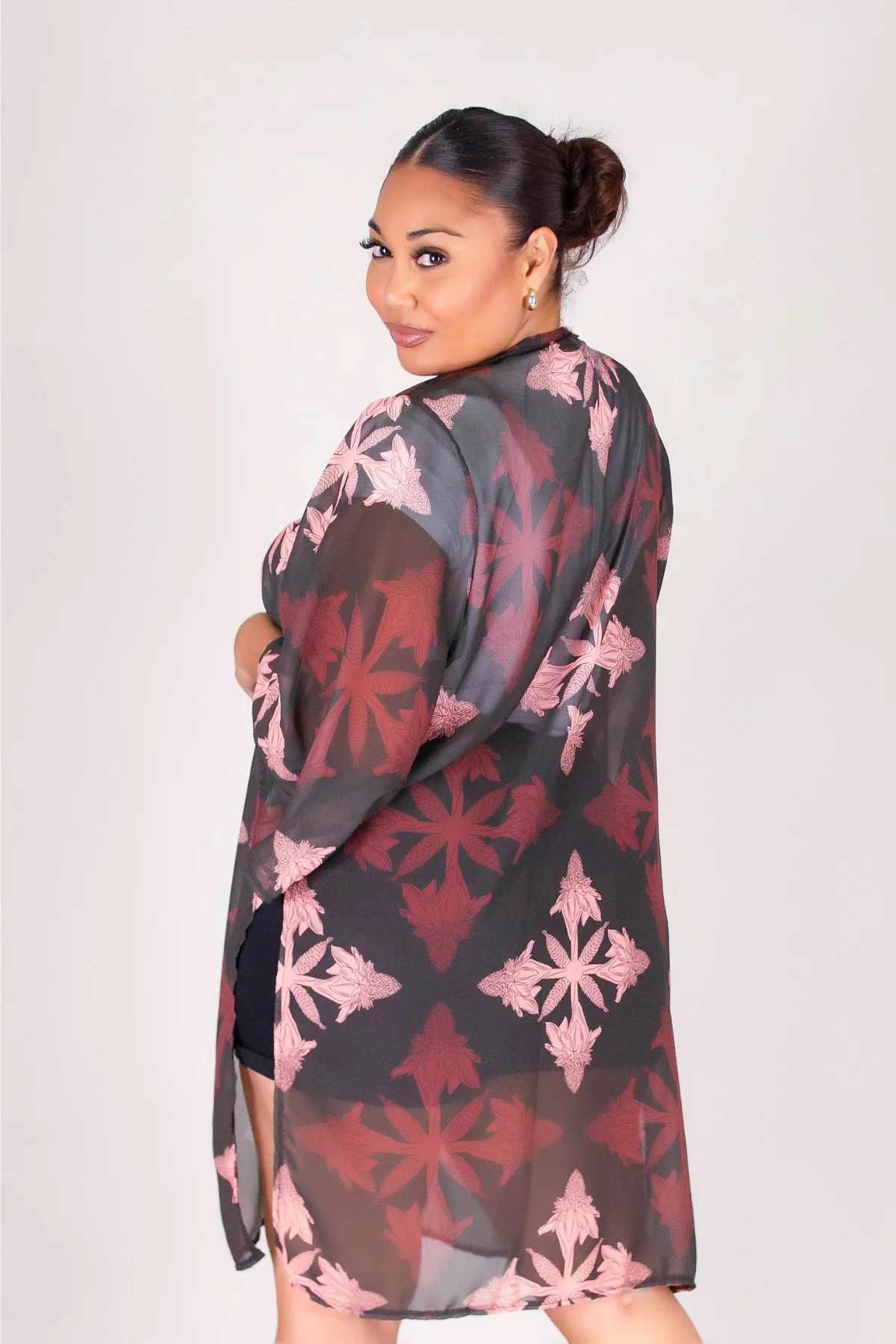 TORCH GINGER QUILT CHIFFON CARDIGAN - Image 4